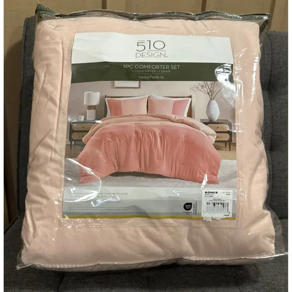 2 Piece Twin/Twin XL 510 Design Jaden Comforter Set, Pink